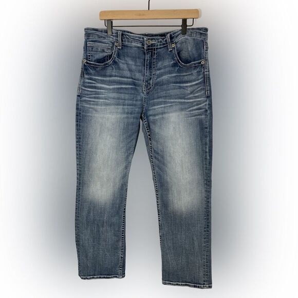 BKE Other - BKE Tyler Jeans Men's 36X30 Blue Denim Relaxed Fit Straight Leg  Distress Casual